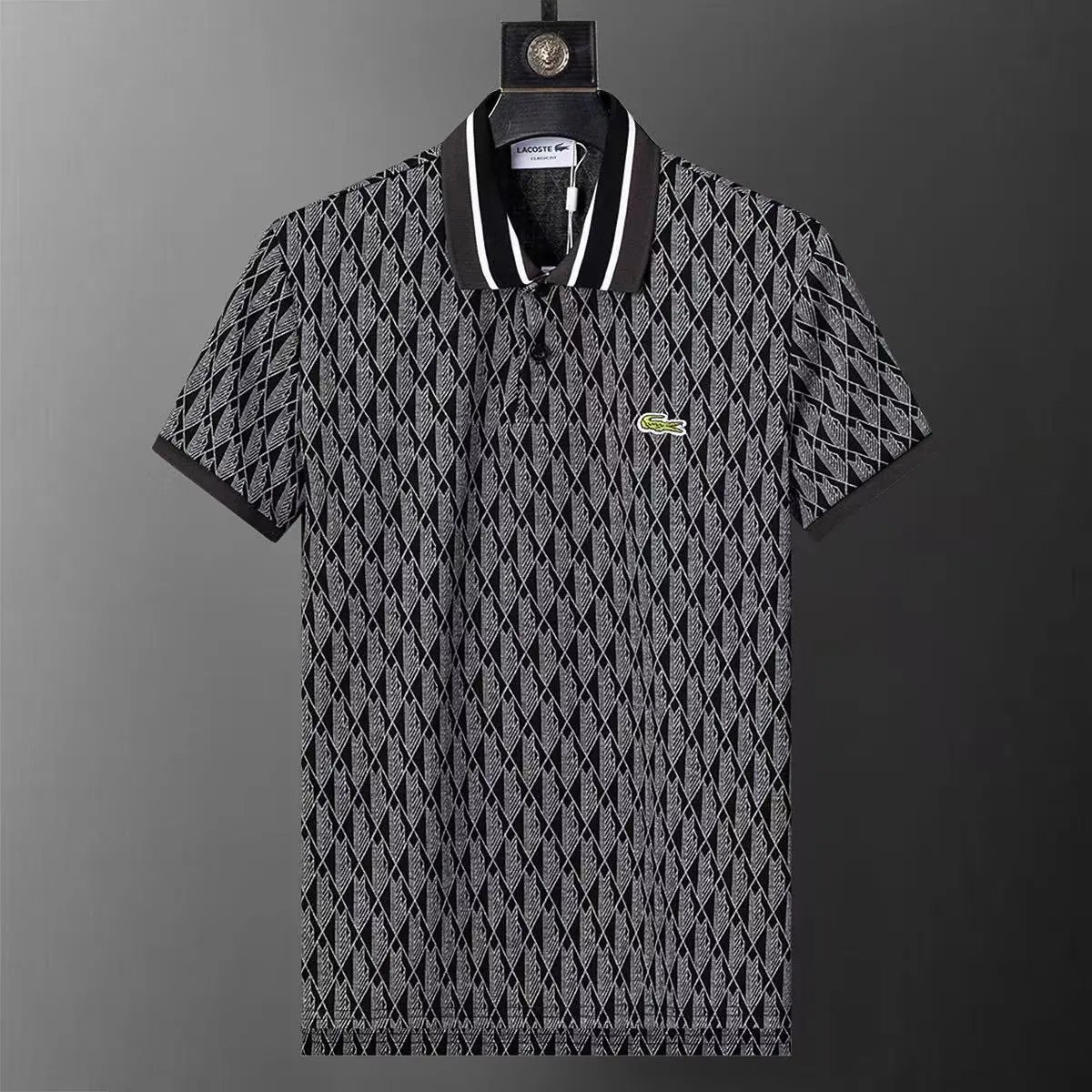 Lacoste Shorts Monogram Print Side-Stripe Drawstring — 6