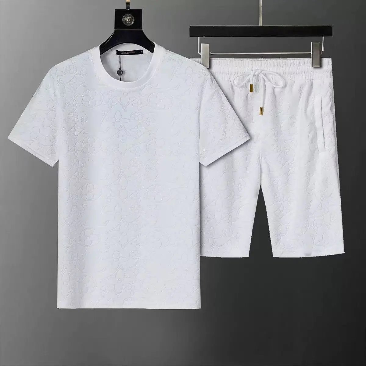 Louis Vuitton Matching Sets Short-Sleeve T-Shirt and Shorts Set — 6544 White Set-LV