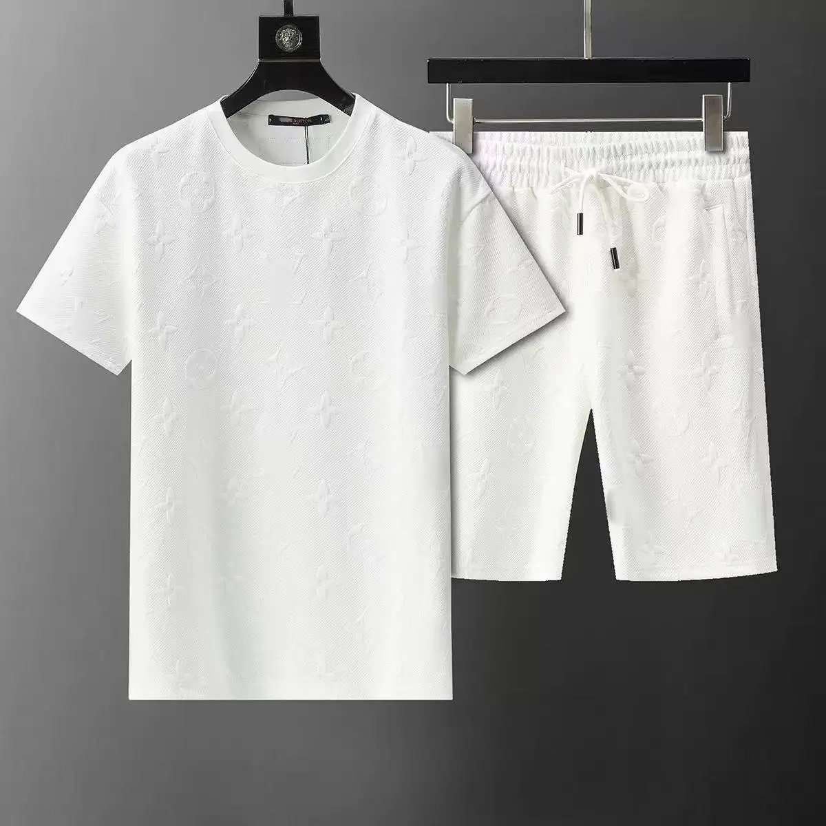 Louis Vuitton Matching Sets Short-Sleeve T-Shirt and Shorts Set — 6535 White Set-LV