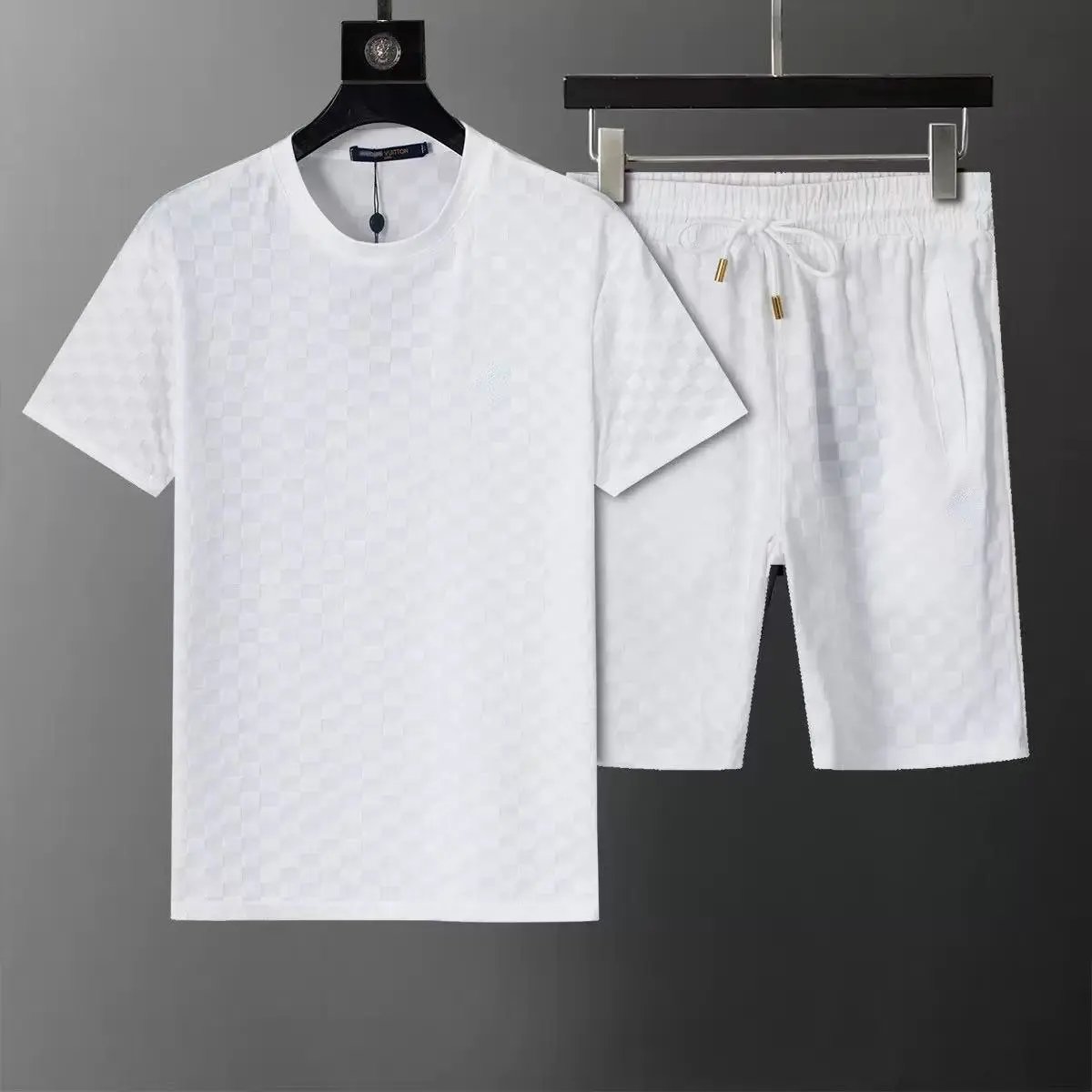 Louis Vuitton Matching Sets Short-Sleeve T-Shirt and Shorts Set — 6552 White Set-LV