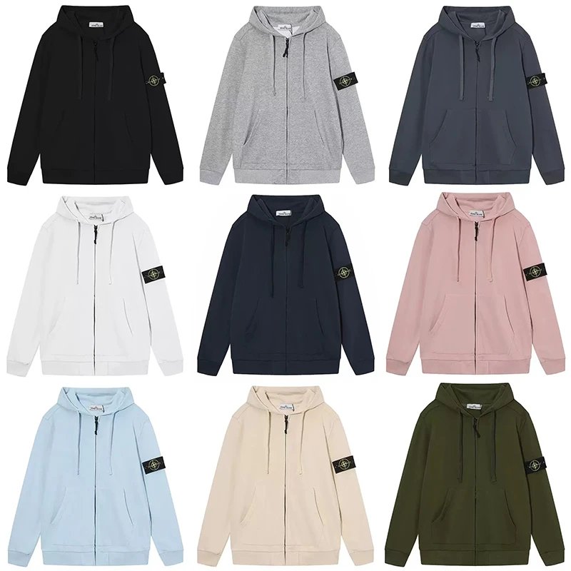 (St-0ne)~~(Ls-land) Fashion Casual Pure Cotton Cardigan Hoodie Unisex