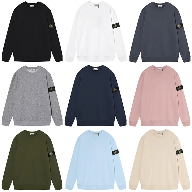 (St-0ne)~~(Ls land) Fashionable and trendy pure cotton round neck hoodie for both men and women