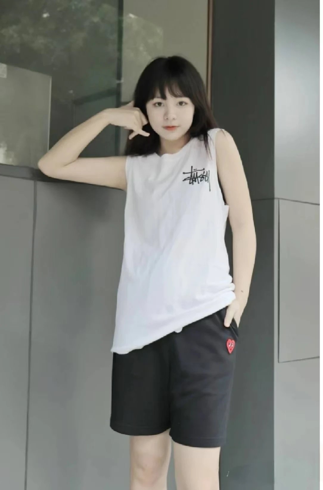 Play Comme des Garçons Red Heart Eyes Shorts Black - 5