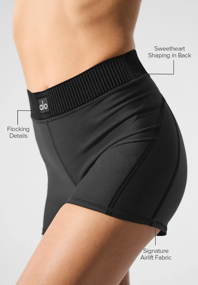 Alo Yoga Airlift High-Waist Line Up Shorts Black