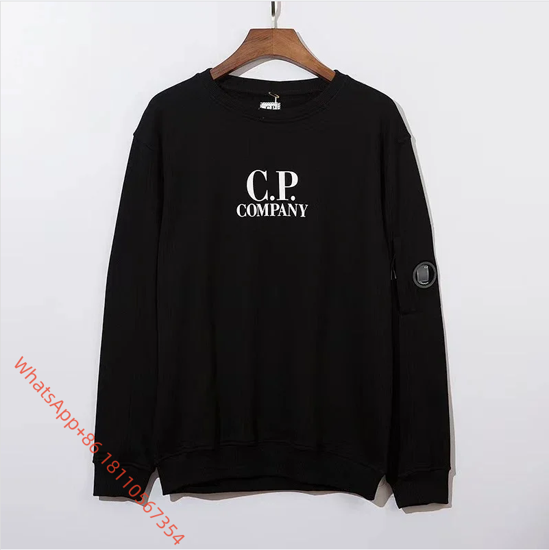 CP Company Crewneck Sweater Cotton Logo Black