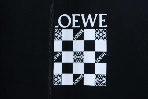 Loewe Checkerboard Print Hoodie White - 10