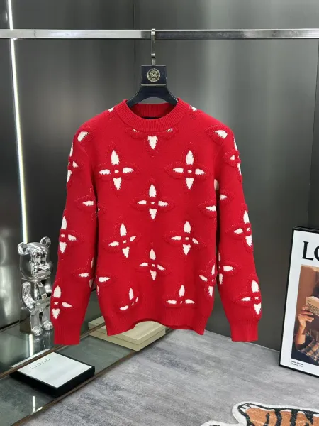 Louis Vuitton Monogram Knit Sweater Red - 1