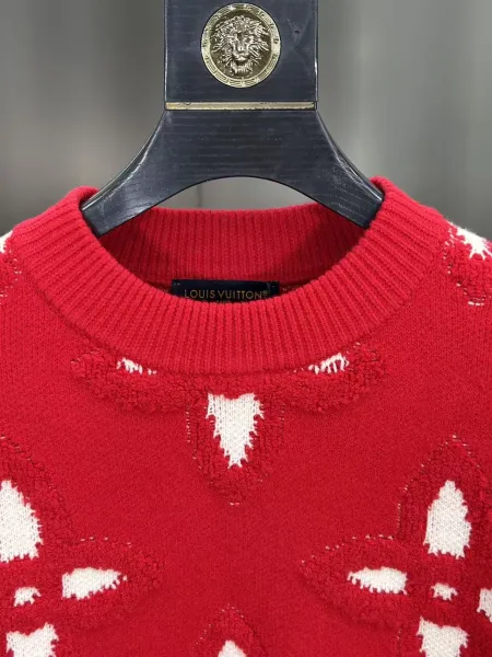Louis Vuitton Monogram Knit Sweater Red - 6