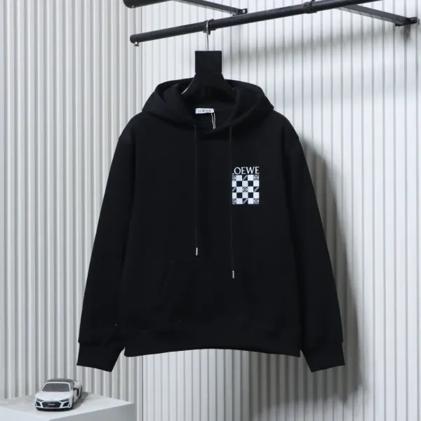 Loewe Checkerboard Print Hoodie White - 6