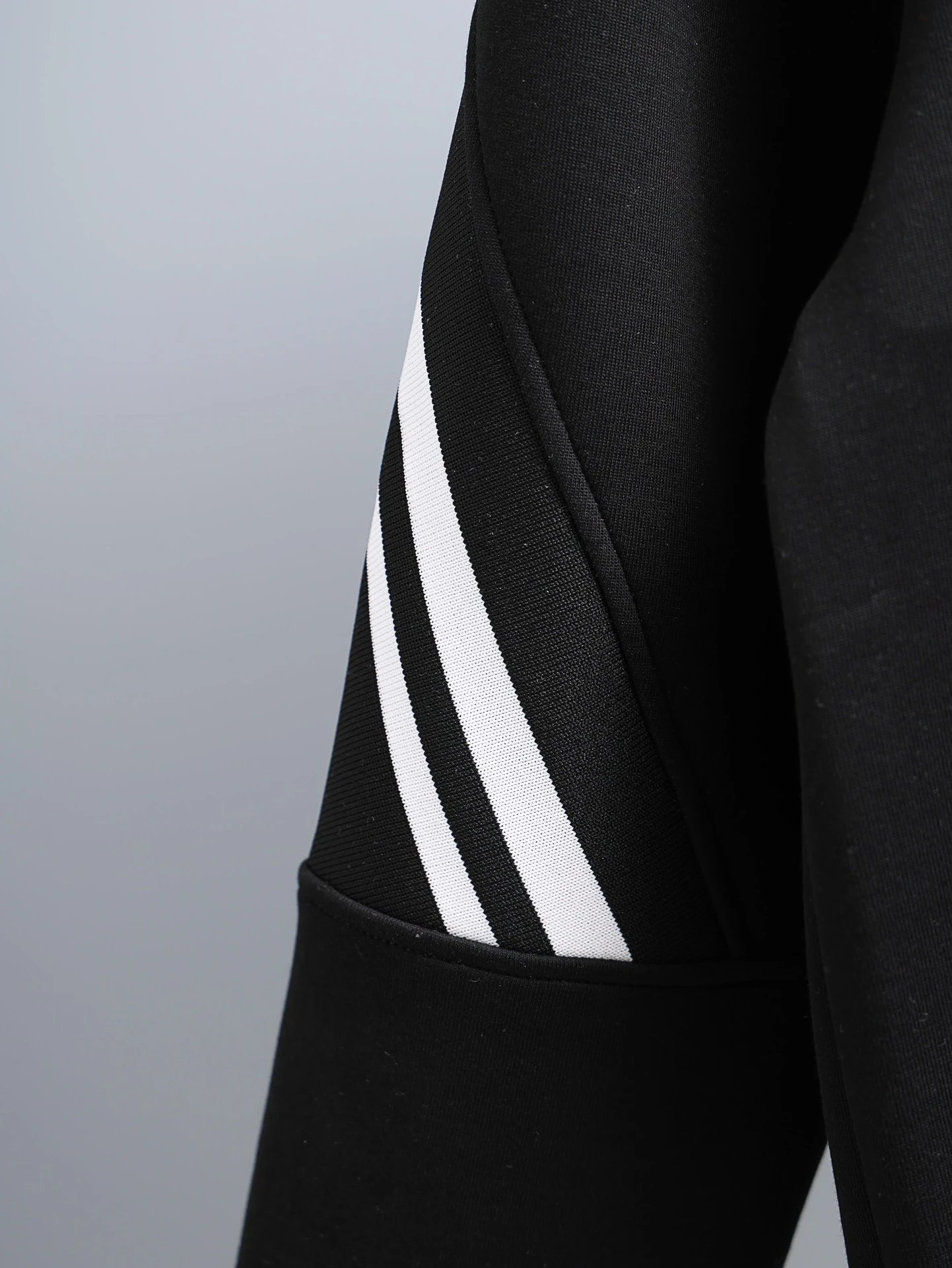 Miu Miu Logo-Embellished Black Sweatshirt with Stripe Sleeves Hoodie - 11
