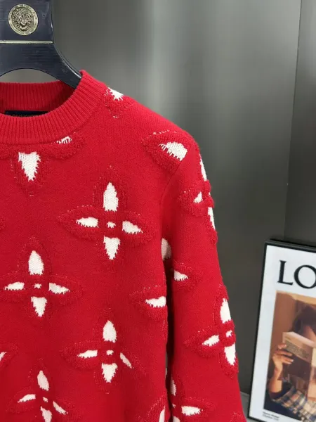 Louis Vuitton Monogram Knit Sweater Red - 8