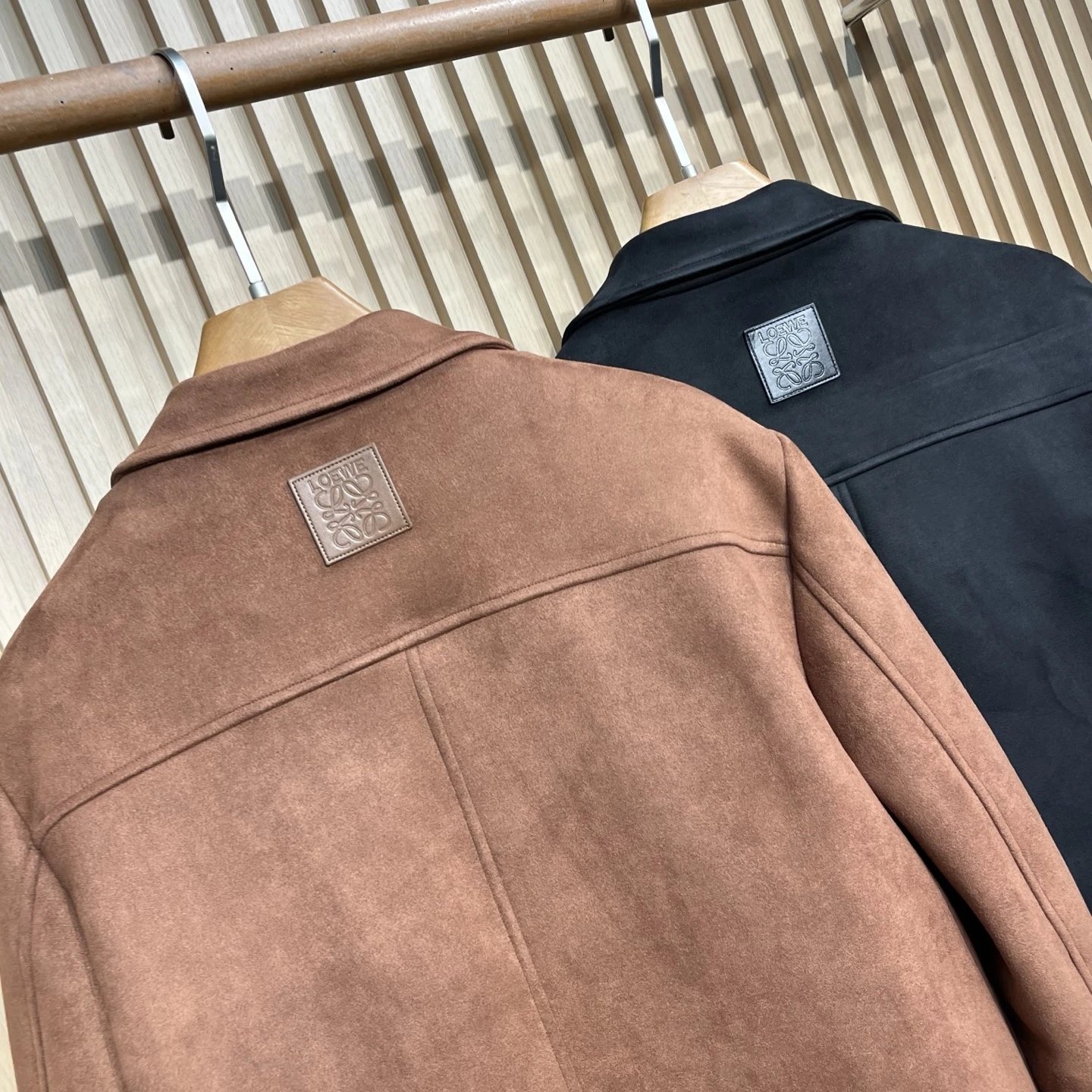 Loewe Suede Utility Jacket Brown Outerwear - 8