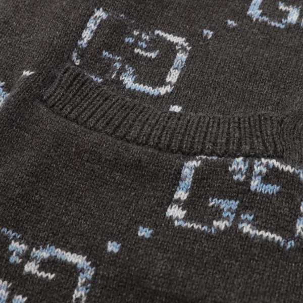 Gucci GG Monogram Knit Cardigan Black - 4