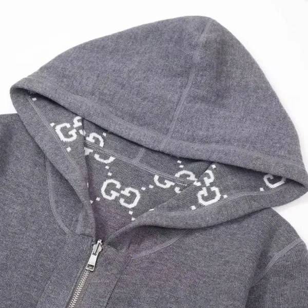 Gucci GG Pattern Lined Hoodie Burgundy - 3