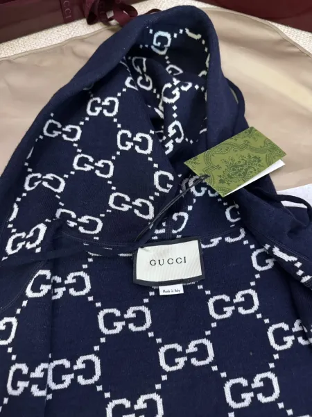 Gucci GG Pattern Lined Hoodie Burgundy - 23