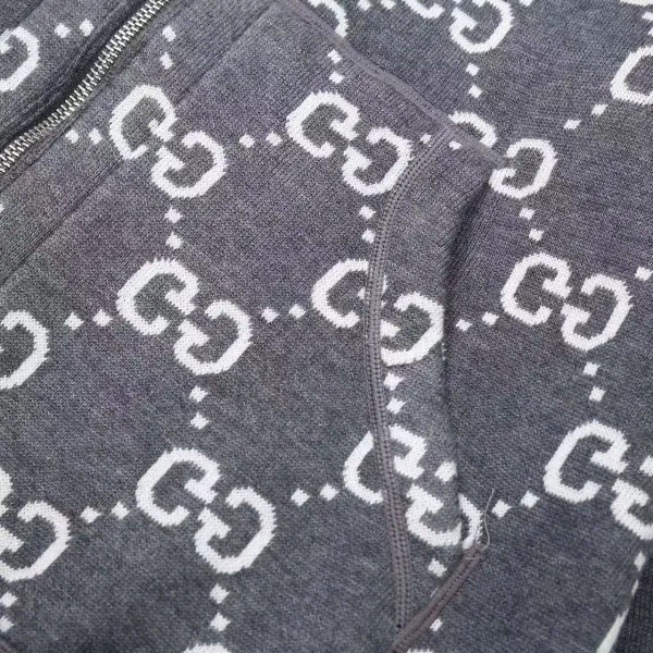 Gucci GG Pattern Lined Hoodie Burgundy - 5