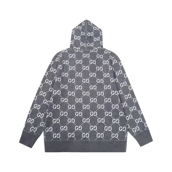 Gucci GG Pattern Lined Hoodie Burgundy - 9