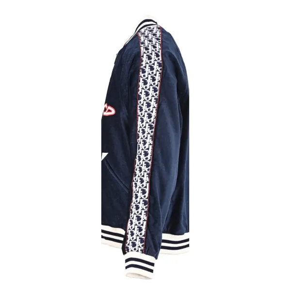 Dior CD Oblique Velvet Bomber Jacket Navy Outerwear Jacket - 2