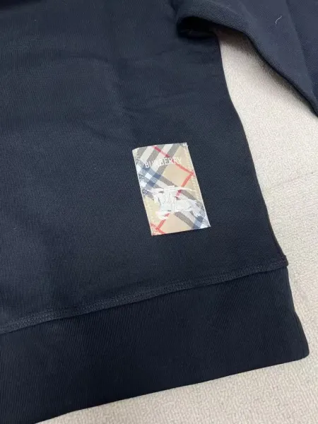 Burberry Classic Logo Patch Black Crewneck Sweatshirt Hoodie - 5