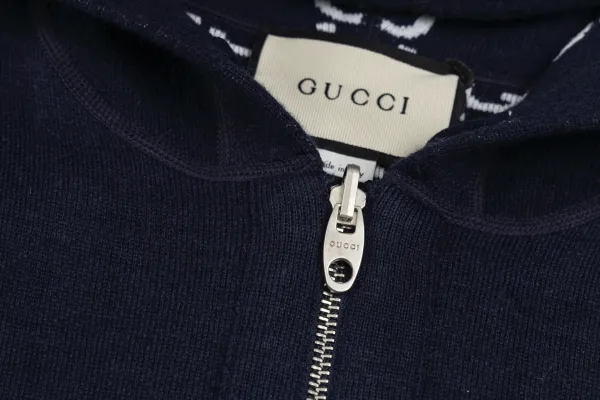 Gucci GG Pattern Lined Hoodie Burgundy - 31