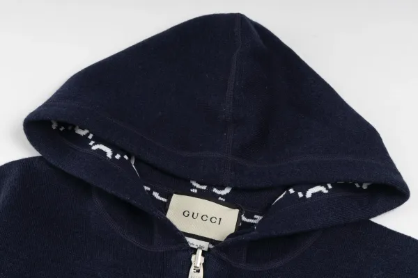 Gucci GG Pattern Lined Hoodie Burgundy - 30