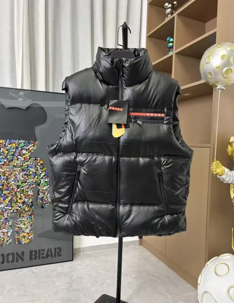 Prada Re-Nylon Puffer Vest Black Outerwear.vest - 1
