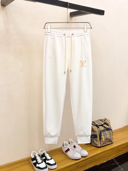 Louis Vuitton Monogram Embroidered White Hoodie and Sweatpants Set - 7