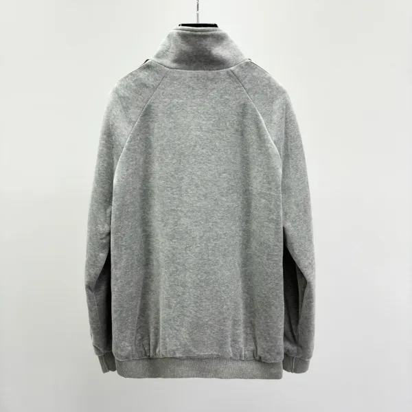 Celine Track Jacket Gray with Stripe Detail Outerwear - 3