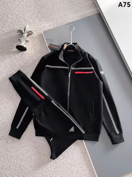 Prada Logo-Embellished Black Tracksuit - 16