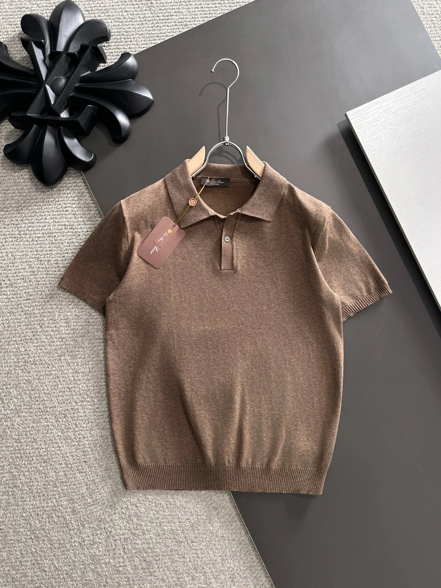 Design Knit Polo Shirt Navy Blue - 2