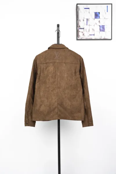 Louis Vuitton Monogram Suede Shirt Jacket Brown Outerwear - 2