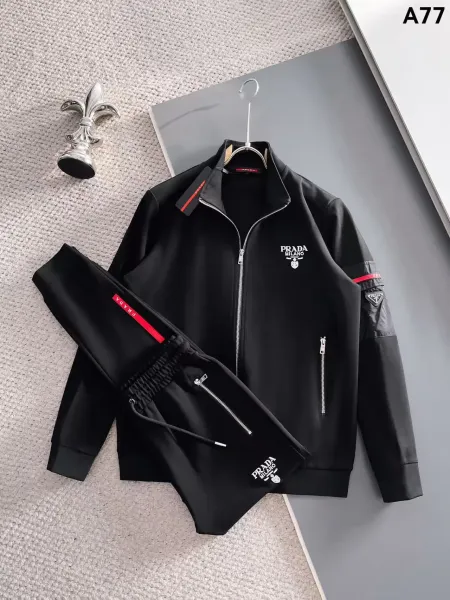 Prada Logo-Embellished Black Tracksuit - 14