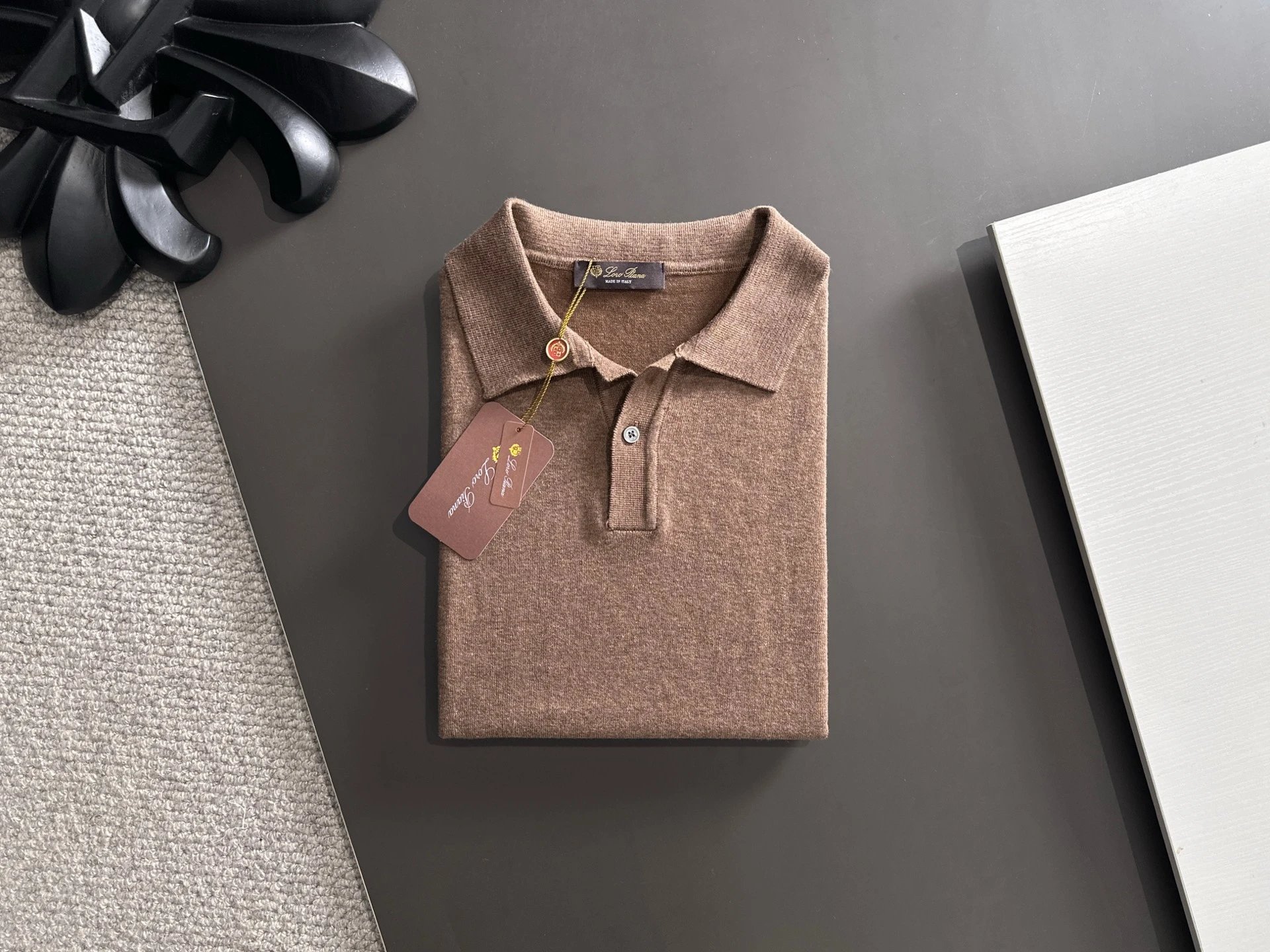 Design Knit Polo Shirt Navy Blue - 3