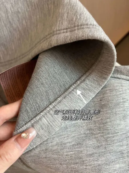 Miu Miu Embroidered Zip-Up Hoodie Gray - 11