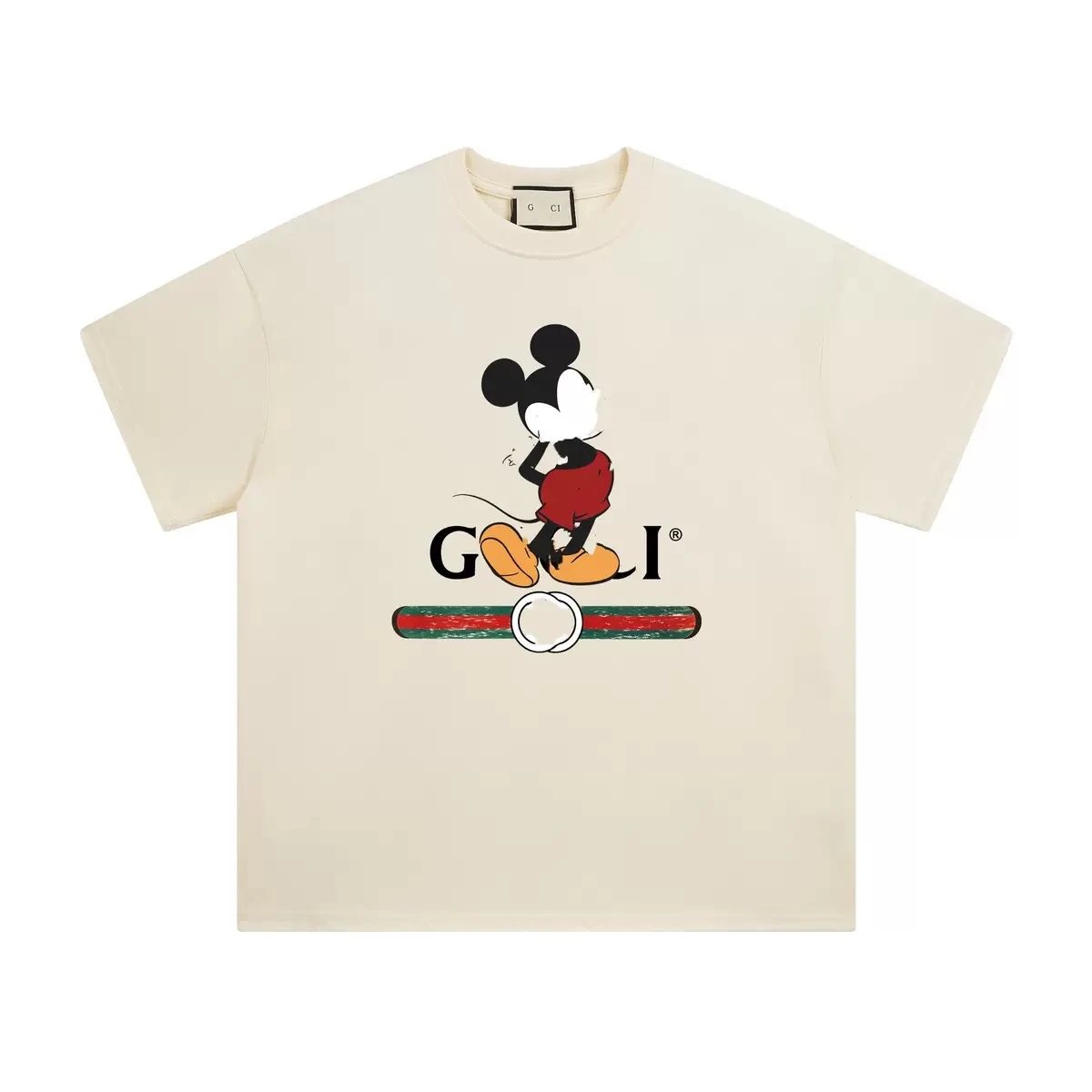 Gucci x Disney Mickey Mouse Print Beige T-Shirt