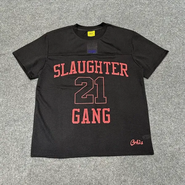 Corteiz Slaughter Gang 21 Mesh Jersey Black - 1