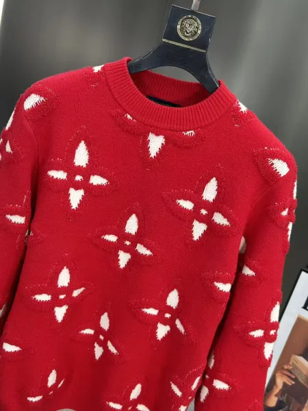 Louis Vuitton Monogram Knit Sweater Red - 5