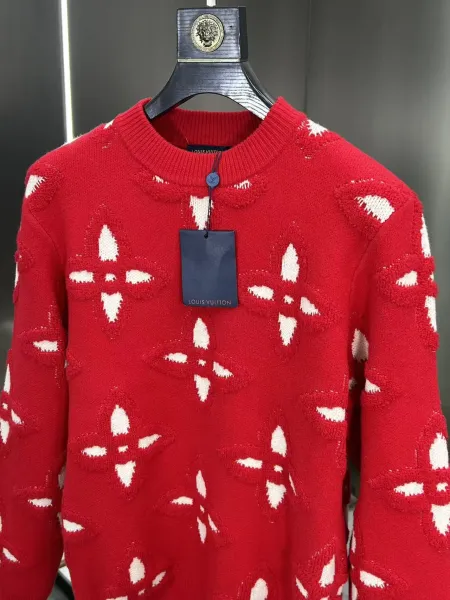 Louis Vuitton Monogram Knit Sweater Red - 9