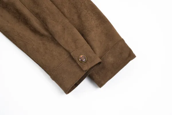 Louis Vuitton Monogram Suede Shirt Jacket Brown Outerwear - 8