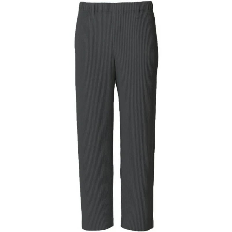 Design Pleated Wide-Leg Pants Charcoal Gray - 1