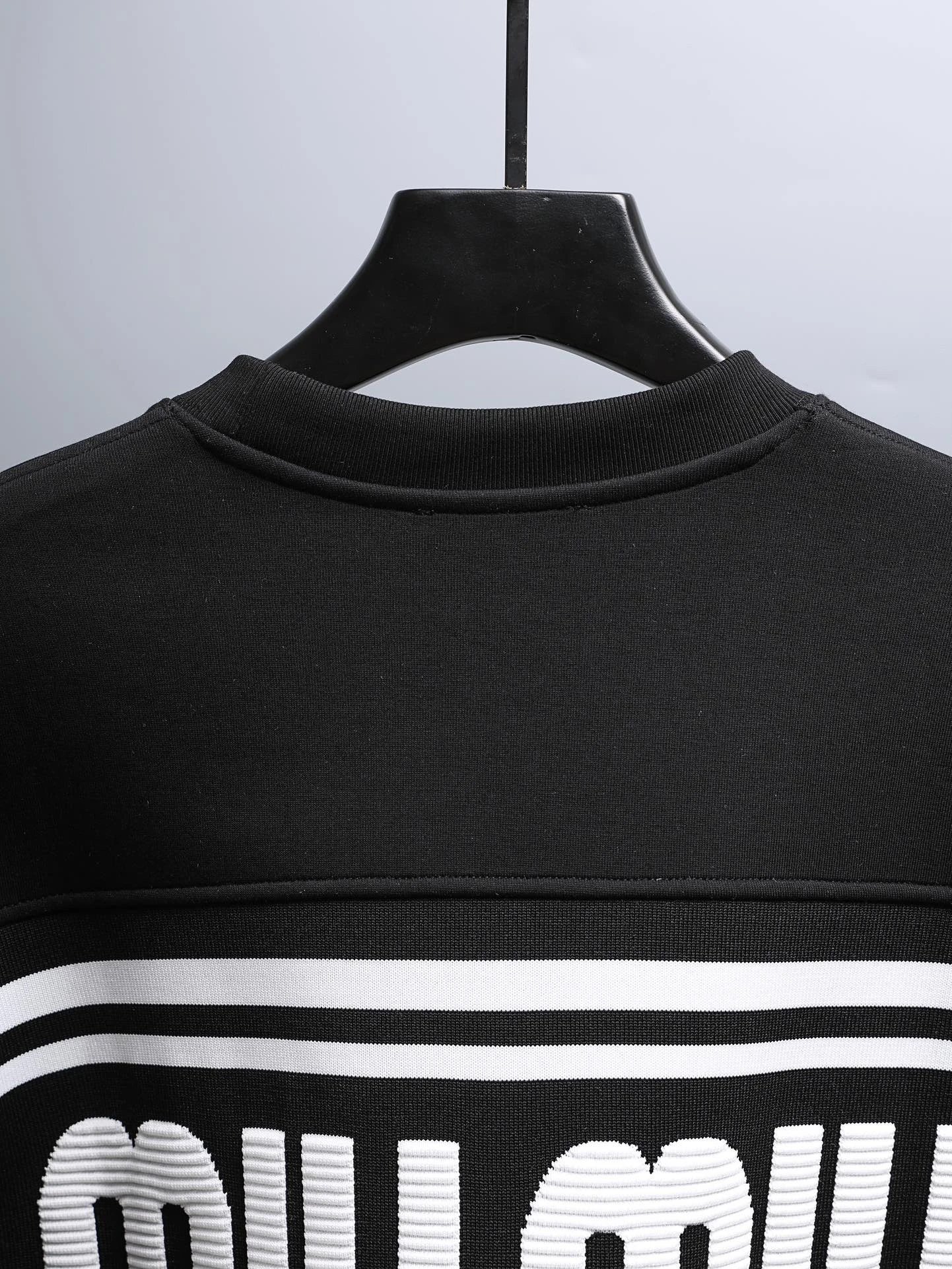 Miu Miu Logo-Embellished Black Sweatshirt with Stripe Sleeves Hoodie - 9