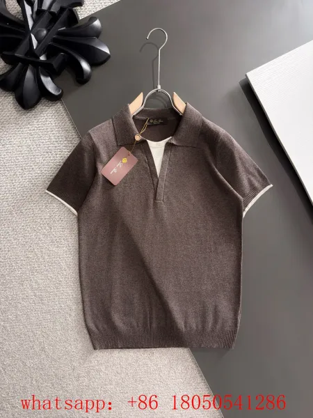 Loro Piana Knit Polo Shirt Brown - 1