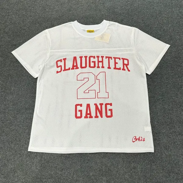 Corteiz Slaughter Gang 21 Mesh Jersey Black - 2