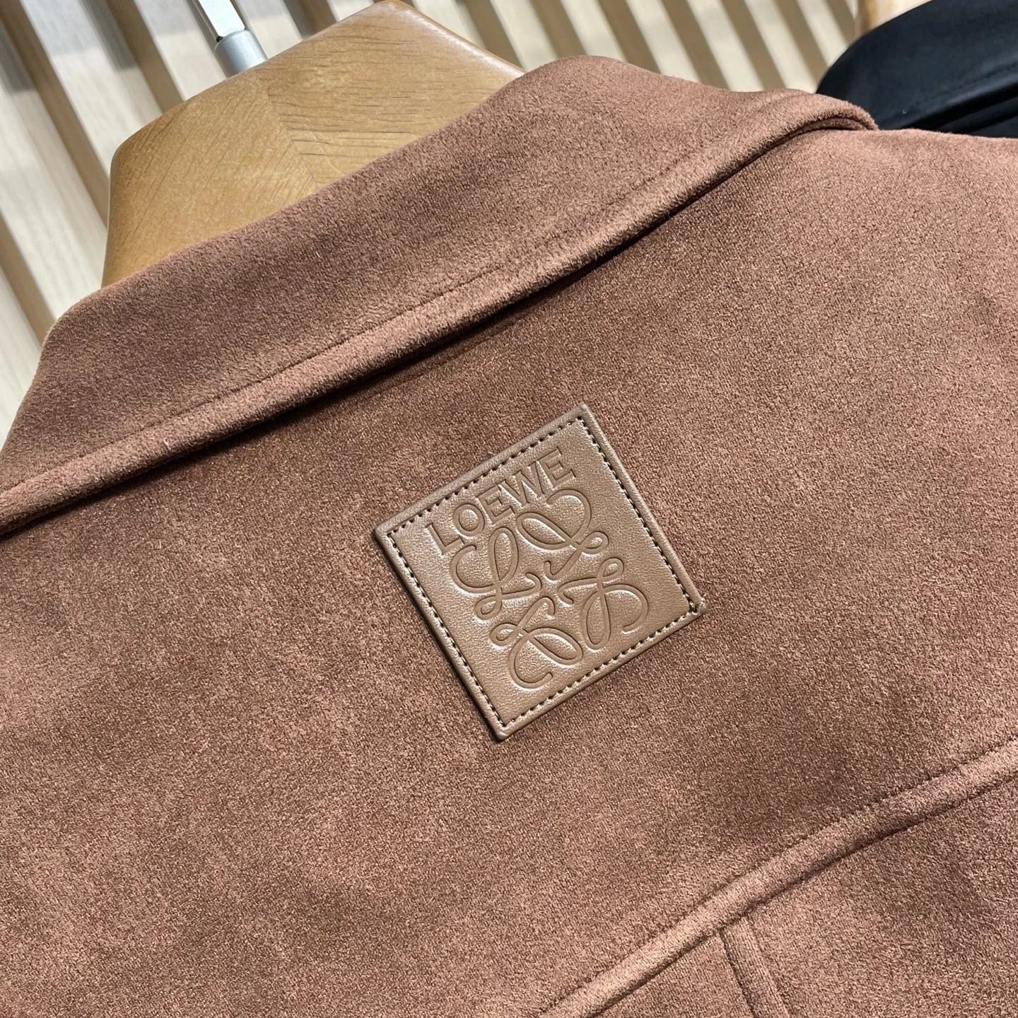 Loewe Suede Utility Jacket Brown Outerwear - 9