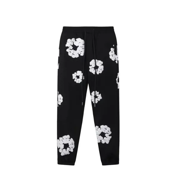 Off-White Floral Print Black Sweatpants - 1