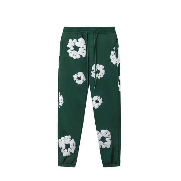Off-White Floral Print Sweatpants Green - 1