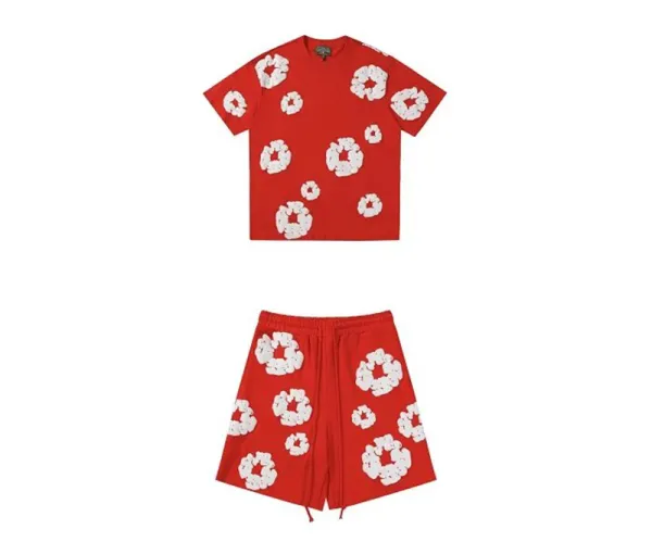 Maison Margiela Tabi Floral Print Red Cotton Set - 1