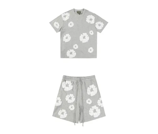 Maison Margiela Tabi Floral Print Gray Cotton Set - 1