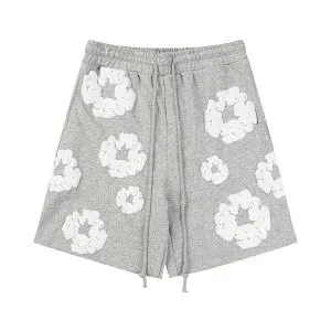 Off-White Recycled Flower Print Sweat Shorts Gray - 1