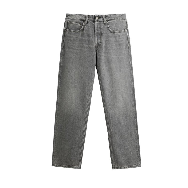 Men's New Pocket Decoration Hundred Washed Effect Vintage Straight Jeans 8062320-ZABA Men's Clothing Factory Store